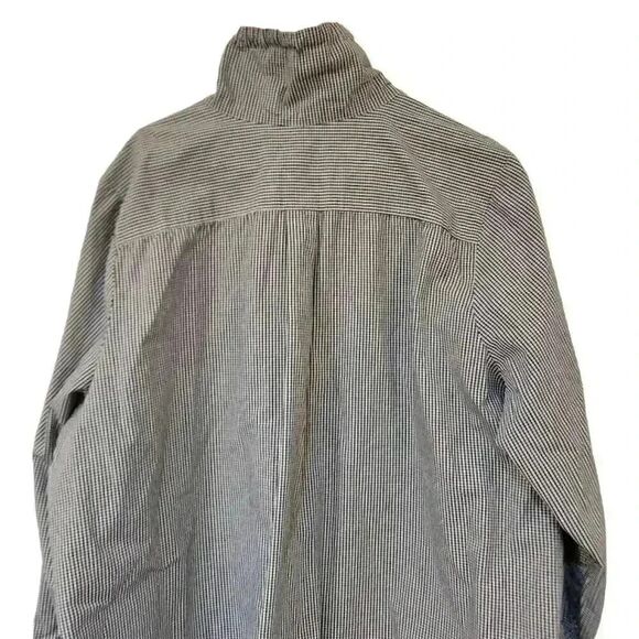 CJ Banks Women's Navy & White Mini Gingham Cotton Cowl Drawstring Neck & Drawstr - Picture 8 of 11